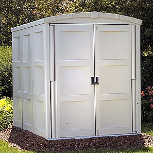 Prefabricated vinyl outdoor storage building comparisons: Rubbermaid 