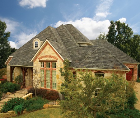 Champion vs IKO roofing: Shown here is Champion's Woodland line in cedarwood abbey.