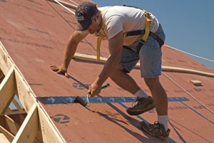Before installing asphalt roof shingles, a layer of underlayment is required. Henry Co. roof underlayment can be used as your roofing membrane.