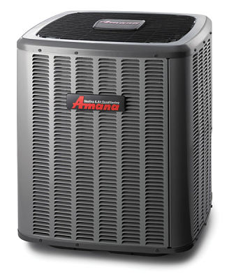When it comes to Amana vs Goodman, only you can decide. Seen here is Amana Premium Series ASXC18 Air Conditioner.
