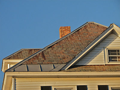 Natural slate roofing. Photo by origamidon on Flickr.