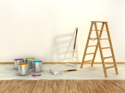 Primer paint and painting setup by adventtr on iStockphoto